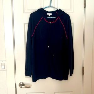 Charter Club front zip navy hoodie like new